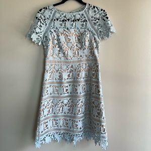 Blue lace appliqué dress size 4p